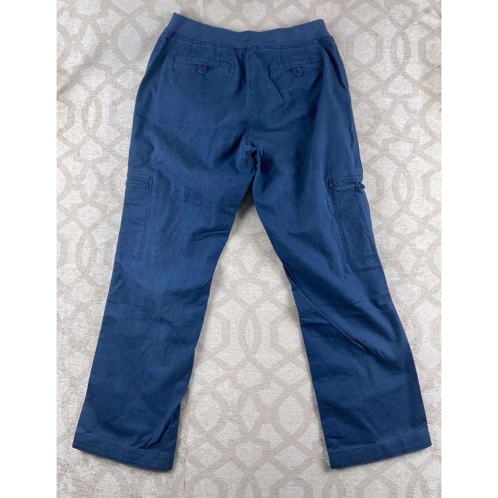 L.L. Bean Classic Fit Women 4 Regular Navy Blue Cargo Utility Pants Stretch - Picture 8 of 8